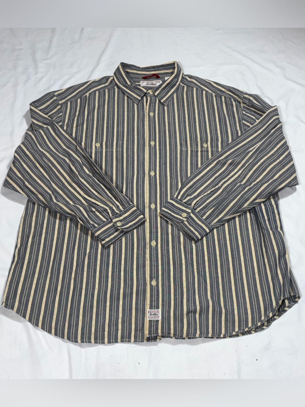 Levi Strauss Mens 3X Striped Button Down Shirt Long Sleeve Big/Tall Cotton VTG